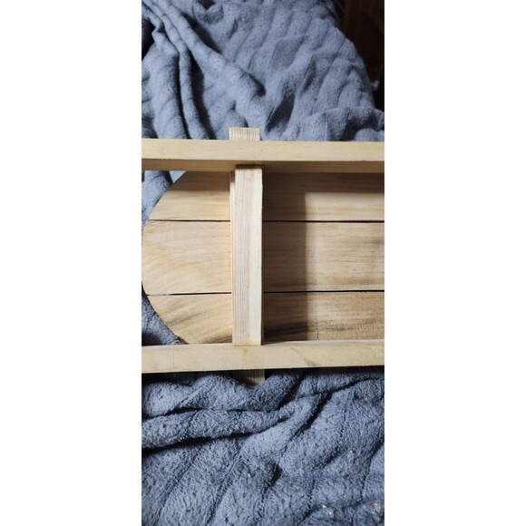 Rustic Wood Sled Tray 21.5” Farmhouse Winter Decor Christmas Centerpiece - Picture 2 of 5